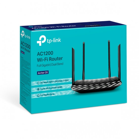 Tp-Link Archer C6 V.2 - AC1200 Wireless MU-MIMO Gigabit Router (1750502335)